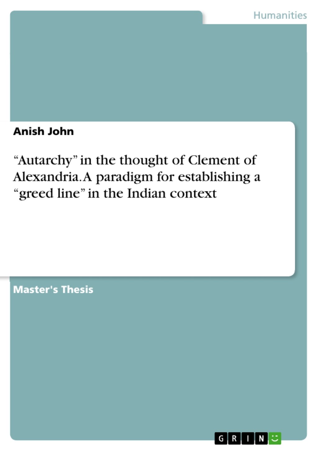 Picture of: Autarchy” in the thought of Clement of Alexandria
