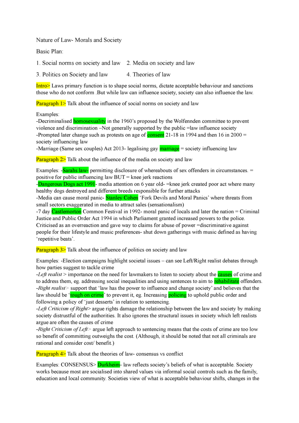 Picture of: Law and Society: Nature of law essay for A-level – Studocu