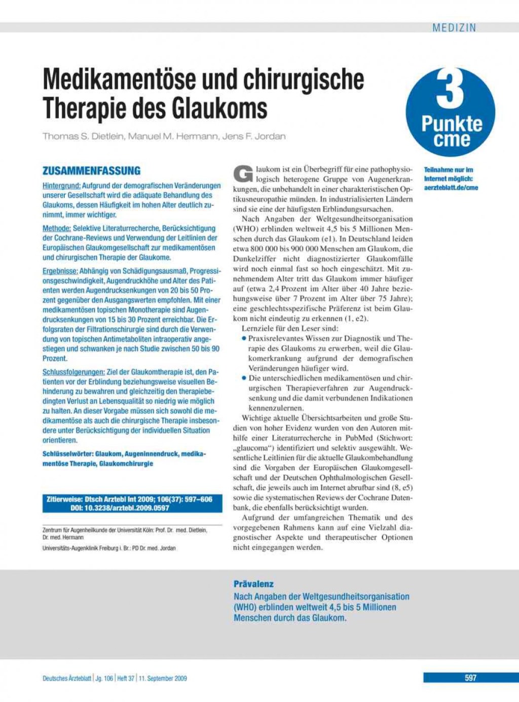 Picture of: Medikamentöse und chirurgische Therapie des Glaukoms